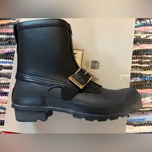 Hunter Original biker Short Leather & Rubber Short Wellies Buckles NEW Rtl $250